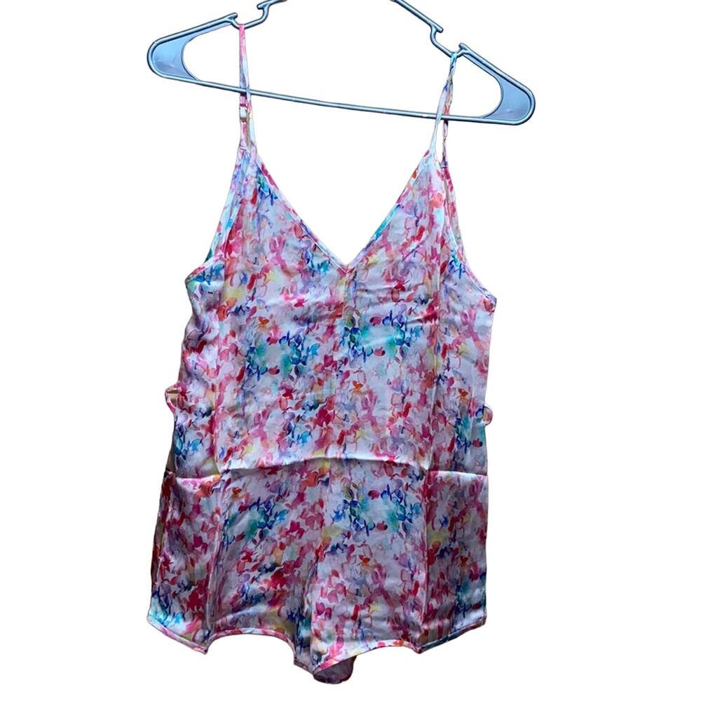 Naked Princess Le Marche Silk Romper Seychelles Print Size Petite